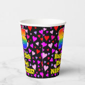 16th Birthday: Loving Hearts Pattern, Rainbow 16 紙コップ (右)