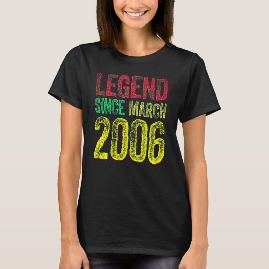 16th Birthday March Born Shirt 16 Years Legend Sin Tシャツ (正面)