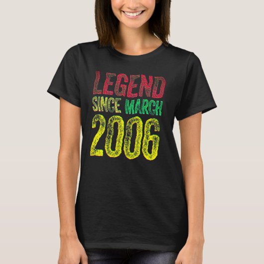 16th Birthday March Born Shirt 16 Years Legend Sin Tシャツ (正面)