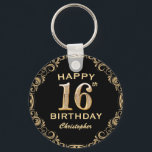 16th Birthday Partyブラック&金ゴールドグリッター枠 キーホルダー<br><div class="desc">16th Birthday Partyブラックと金ゴールドグリッターフレームキーチェーン。さらにカスタマイクリックズを行う場合はカスタマイズ、「IT」ボタンをクリックし、このテンプレートを変更するためにデザインツールを使用する。</div>