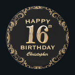 16th Birthday Partyブラック&金ゴールドグリッター枠 マグネット<br><div class="desc">16th Birthday Partyブラックと金ゴールドグリッターフレームマグネット。さらにカスタマイクリックズを行う場合はカスタマイズ、「IT」ボタンをクリックし、このテンプレートを変更するためにデザインツールを使用する。</div>