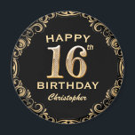 16th Birthday Partyブラック&金ゴールドグリッター枠 マグネット<br><div class="desc">16th Birthday Partyブラックと金ゴールドグリッターフレームマグネット。さらにカスタマイクリックズを行う場合はカスタマイズ、「IT」ボタンをクリックし、このテンプレートを変更するためにデザインツールを使用する。</div>