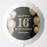 16th Birthday Partyブラック&金ゴールドバルーン バルーン<br><div class="desc">16th Birthday Partyブラックと金ゴールドバルーンと紙吹雪バルーン更なるカスタマイズのためクリックにはカスタマイズ「it」ボタンをクリックし、デザインツールを使用してこのテンプレートを修正する。</div>