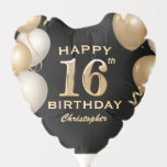 16th Birthday Partyブラック&金ゴールドバルーン バルーン<br><div class="desc">16th Birthday Partyブラックと金ゴールドバルーンと紙吹雪バルーン更なるカスタマイズのためクリックにはカスタマイズ「it」ボタンをクリックし、デザインツールを使用してこのテンプレートを修正する。</div>