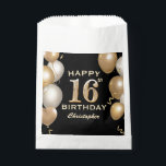 16th Birthday Partyブラック&金ゴールドバルーン フェイバーバッグ<br><div class="desc">16thバースデーパーティーブラックと金ゴールドバルーンと紙吹雪好意バッグ。さらにカスタマイクリックズを行う場合はカスタマイズ、「IT」ボタンをクリックし、このテンプレートを変更するためにデザインツールを使用する。</div>