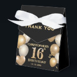 16th Birthday Partyブラック&金ゴールドバルーン フェイバーボックス<br><div class="desc">16th誕生日パーティブラックと金ゴールドバルーンと紙吹雪の好意ボックス。さらにカスタマイクリックズを行う場合はカスタマイズ、「IT」ボタンをクリックし、このテンプレートを変更するためにデザインツールを使用する。</div>