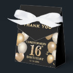 16th Birthday Partyブラック&金ゴールドバルーン フェイバーボックス<br><div class="desc">16th誕生日パーティブラックと金ゴールドバルーンと紙吹雪の好意ボックス。さらにカスタマイクリックズを行う場合はカスタマイズ、「IT」ボタンをクリックし、このテンプレートを変更するためにデザインツールを使用する。</div>
