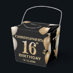 16th Birthday Partyブラック&金ゴールドバルーン フェイバーボックス<br><div class="desc">16th誕生日パーティブラックと金ゴールドバルーンと紙吹雪の好意ボックス。さらにカスタマイクリックズを行う場合はカスタマイズ、「IT」ボタンをクリックし、このテンプレートを変更するためにデザインツールを使用する。</div>