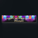16th Birthday Partyブラック&金ゴールドバルーン 横断幕<br><div class="desc">16thバースデーパーティーブラックと金ゴールドカラフルバルーンと紙吹雪メッセージカード。さらにカスタマイクリックズを行う場合はカスタマイズ、「IT」ボタンをクリックし、このテンプレートを変更するために当社のデザインツールを使用する。</div>