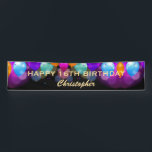 16th Birthday Partyブラック&金ゴールドバルーン 横断幕<br><div class="desc">16thバースデーパーティーブラックと金ゴールドカラフルバルーンと紙吹雪メッセージカード。さらにカスタマイクリックズを行う場合はカスタマイズ、「IT」ボタンをクリックし、このテンプレートを変更するために当社のデザインツールを使用する。</div>
