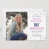 16th Birthday Party写真 招待状 (正面)