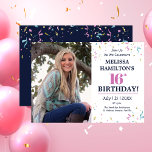 16th Birthday Party写真 招待状<br><div class="desc">16th Birthday Partyフォト招待状。あなたの写真と一緒に設計されたこの16歳の誕生日パーティーの招待状で誕生日に特別な人を尊重するために友人や家族を集お気に入りのめる。文字招待詳細は、側面の前面に位置し、背面に追加の詳細がある。パーソナライズするには、単にあなたの写真を挿入お気に入りのし、サンプルを置き換える。FITクリック、離れ調整、必要に応じた位置次に、パーティー詳細をテンプレートに挿入し、サンプル文字を置き換える文字には、氏名、イベント日、時刻、場所、RSVP詳細が含まれていた。色やフォントは画面上のツールで変更でき、正しく表示できる。この16th Birthday Partyお祝い招待状は、プリントとダウンロードの両方で利用可能である。</div>