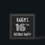 16th Birthday Party:アールデコスタイル(名前をカスタムする付) 招待状<br><div class="desc">この正面とRoaring Twenenスタイルエレガントのカードデザインは名前をカスタムするを備えファンシーてインスパイア、芸術デコの誕生祝いの数インスパイアは"16番目"、メッセージ"PARTY!"の16番目のメッセージをメッセージを持ち、16番目の誕生日を結び付け、ラインを接続します。前面の背景はデフォルトで黒に着色されているが、希望の色にカスタマイズ変更する場合ももしあり違うる。背面にはパーソナライズされた、日付、時刻、場所/場所、その他の重要な情報など、イベントに関する詳細が表示される。このスタイリッシュ様な贅沢なカスタマイズ招待状は誰かの16歳の誕生日に行われる招待状パーティーに参加する人に使わ祝れるかもしれない。[～Z0000615]</div>