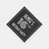 16th Birthday Party:アールデコスタイル+名前をカスタムする スタンダードランチョンナプキン (角)