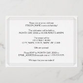 16th Birthday Party:アールデコ「16」と名前 箔招待状 (裏面)