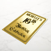 16th Birthday Party – スクリプエレガントト+名前をカスタムする 箔招待状 (回転した状態)