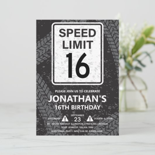 16th Birthday Party for Boy 招待状 (スタンド正面)