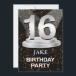 16th Birthday Party Invitation名前の追加 招待状<br><div class="desc">16th誕生日パーティーの招待。名前と詳細を追加して、素晴らしい誕生日パーティーの招待状を作成する。その数字は誕生日の年齢を示している。自分のニーズに合わせてカスタマイズできる上品な招待。</div>