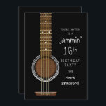 16th Birthday Party Invitation、アコースティックギター 招待状<br><div class="desc">13日、16日、18日、21日の誕生日のパーティの招待状も同じ画像を参照。また、誕生日の挨拶にも同じ画像が用意されている</div>