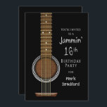 16th Birthday Party Invitation、アコースティックギター 招待状<br><div class="desc">13日、16日、18日、21日の誕生日のパーティの招待状も同じ画像を参照。また、誕生日の挨拶にも同じ画像が用意されている</div>