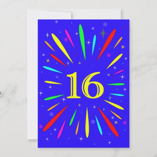 16th Birthday Party Invitation Explosion 招待状 (正面)