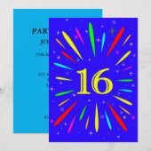 16th Birthday Party Invitation Explosion 招待状 (正面/裏面)