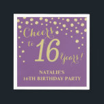 16th Birthday Party Purple and Diamond スタンダードカクテルナプキン<br><div class="desc">16th誕生日パーティー招待と紫と金ゴールドグリッターダイヤモンド背景。金ゴールド紙吹雪。子供の誕生日。男の子または女の子の誕生日。さらにカスタマイクリックズを行う場合はカスタマイズ、「IT」ボタンをクリックし、このテンプレートを変更するために当社のデザインツールを使用する。</div>