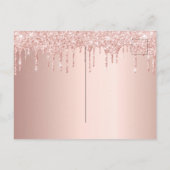 16th birthday rose gold glitter save the date ポストカード (裏面)