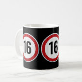16th Birthday Speed Limit コーヒーマグカップ (正面左)