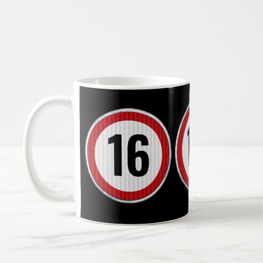 16th Birthday Speed Limit コーヒーマグカップ (左)
