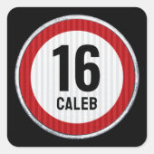 16th Birthday Speed Limit  スクエアシール (正面)