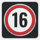 16th Birthday Speed Limit  スクエアシール (正面)