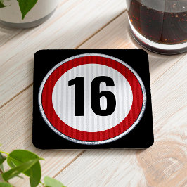 16th Birthday Speed Limit スクエアペーパーコースター