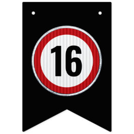 16th Birthday Speed Limit バンティングフラッグ