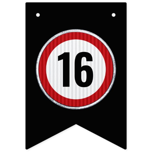 16th Birthday Speed Limit バンティングフラッグ (第1の旗)