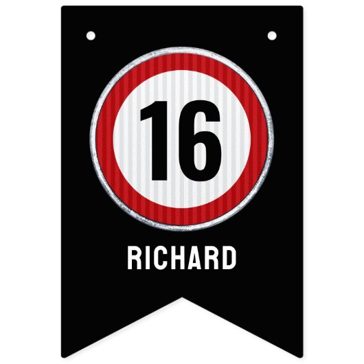 16th Birthday Speed Limit  バンティングフラッグ (第2の旗)