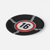 16th Birthday Speed Limit ペーパープレート (アングル)