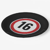 16th Birthday Speed Limit  ペーパープレート (アングル)