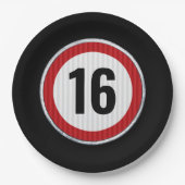 16th Birthday Speed Limit  ペーパープレート (正面)