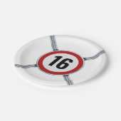 16th Birthday Speed Limit ペーパープレート (アングル)