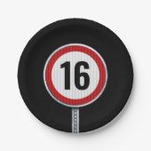 16th Birthday Speed Limit ペーパープレート (正面)