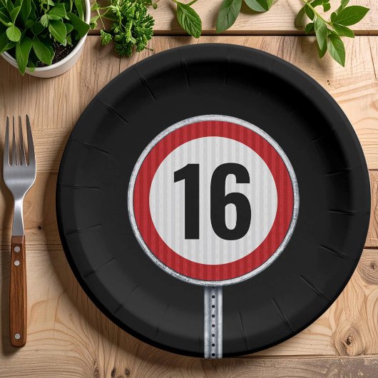 16th Birthday Speed Limit ペーパープレート