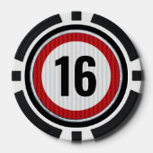 16th Birthday Speed Limit  ポーカーチップ (正面)