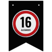 16th Birthday Speed Limit Sign - ANY AGE バンティングフラッグ (第1の旗)