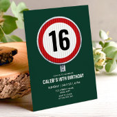 16th Birthday Speed Limit Sign - ANY AGE 招待状