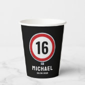 16th Birthday Speed Limit Sign - ANY AGE 紙コップ (裏面)