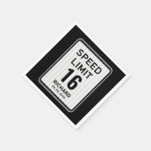 16th Birthday Speed Limit Sign - ANY AGE Napkins スタンダードカクテルナプキン (角)
