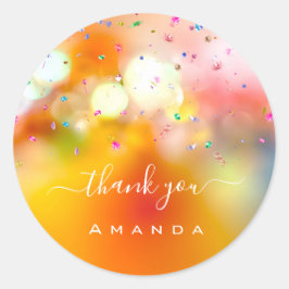 16th Bride Unicorn Crystals Rainbow ラウンドシール