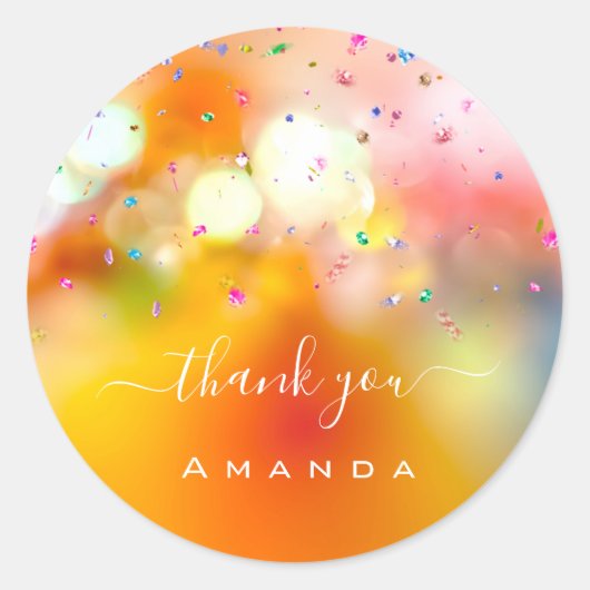 16th Bride Unicorn Crystals Rainbow ラウンドシール (正面)