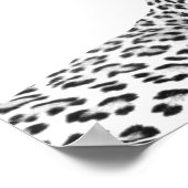 16x12インチ黒モダン白ジャガー ポスター (角)